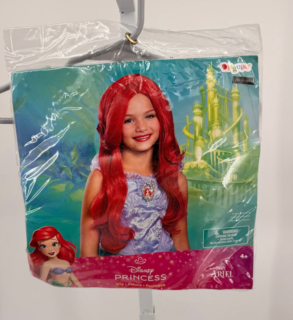 Disney Princess Ariel Wig Kids Red Little Mermaid Disguise 4+ New